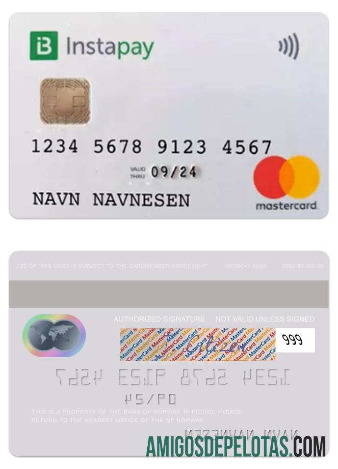 Norway Bank Of Norway Instapay Mastercard template